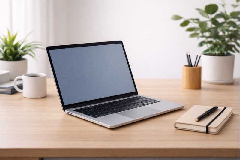 Laptop on Desk